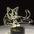 Miniatyrbild 3 av 4: Nattlampa Liggande Mysig Katt 3D Led Lampa Akryl Nattlampa USB Touch Lampa Barn Söt Natt Sovrum Lampa Ljus -h
