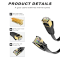 Miniatyrbilde 3 av 4: Cat 6 Ethernet-kabel 7,6 meter høyhastighets skjermet RJ45 Internett-kabel【DH】