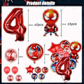 Pikkukuva 2 / 5: 11 kpl Spidey-ilmapalloja supersankari-syntymäpäiväjuhlien koristeluun, sarjakuva-folioilmapallokimppu lapsille, punainen