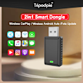 Pikkukuva 2 / 8: Tripodpie 2-in-1 Langaton Carplay-sovitin Android Auto Smart USB-tikku Plug and Play Havalille, Kialle, Volvolle, Audille, MG:lle, VW:lle, Hyundaiille ja Jeepille
