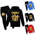 Miniatyrbild 3 av 5: Barn F-ortnite Tryckt Casual Hoodie Byxor Kostymer Pojkar Flickor Hoody Byxor Träningsset Svart Svart 160cm Röd 130cm Red