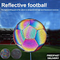 Miniatyrbillede 4 af 5: Fodbold, der lyser i mørke, holografisk bold - Lysende fodbold, reflekterende fodboldtræningsbolde【mo】
