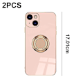 Pikkukuva 2 / 5: Iphone 14 Plus -näytönsuojakalvolla, pinnoitettu sisäänrakennetulla 360 asteen kiertävällä magneettirenkaalla, jalustan pidike, 2 kpl pink