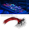 Miniatyrbilde 7 av 8: 50 stk. LED-dioder med ledninger, 12V, 10 mm rund, rød{DH}