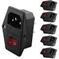 Miniatyrbild 1 av 2: IEC 320 C14 adapterkontakt, infälld kontakt 220-250 V / 10 A panelkontakt med strömbrytare IEC ljuduttag infällt uttag