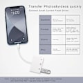 Miniatyrbilde 4 av 5: iPhone USB-kameraadapter, kabel med Lightning-ladeport, USB-adapter for iPhone kompatibel med iPhone 14/13/12/11/X/XS/XR/8/7/iPad{DH}