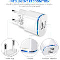 Miniatyrbilde 1 av 4: ACY USB Strømkabel Lader, 3-Pakning 2.1A 5V 2-Port Universal LED Adapter for iPhone 11 XR X XS Max 8 7