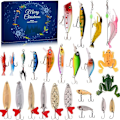 Miniatyrbillede 4 af 8: Julefiske Adventskalender 2024 - Fiskeblink Sæt, Fiskeriudstyr til Voksne Mænd Drenge, Fiskeri Tilbehør (24 stk)