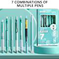 Miniatyrbillede 6 af 11: 7 stk. Sort Gel Pen til Studerende 0,5 mm Udtrækkelig Gel Pen Multifunktionel Glat Skrivepen Tilbage Til Skole Gave C