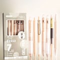 Miniatyrbillede 2 af 11: 7 stk. Sort Gel Pen til Studerende 0,5 mm Udtrækkelig Gel Pen Multifunktionel Glat Skrivepen Tilbage Til Skole Gave F