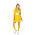 Miniatyrbillede 1 af 3: Kvinder Teletubbies Kostumer Tinky Winky Dipsy Laa-laa Po Cosplay Kjole Halloween Party Fancy Dress Up Outfit Sæt Gul Yellow L