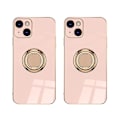 Pikkukuva 1 / 5: Iphone 14 Plus -näytönsuojakalvolla, pinnoitettu sisäänrakennetulla 360 asteen kiertävällä magneettirenkaalla, jalustan pidike, 2 kpl pink