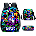 Pikkukuva 1 / 4: Rainbow Friends -reppu, koululaukku, kynäkotelo, lounaslaukku, kolmiosainen setti