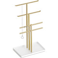 Miniatyrbillede 1 af 7: Smykkerack Organizer: 14,5 tommer Robust Smykkekroge til Halskæder, Øreringe, Armbånd, Guld og Hvid