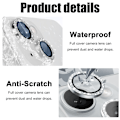 Miniatyrbilde 6 av 7: For Apple 15/15 Plus mobiltelefon kameralinse deksel glitter diamant