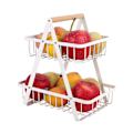 Miniatyrbild 1 av 5: Grönsaksställ i 2 våningar, Korgställ för grönsaksfrukt Vit white