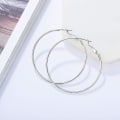 Miniatyrbild 2 av 4: Hoop Örhängen Vitguldpläterade Set Silver stora runda örhängen 50mm