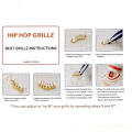 Miniatyrbillede 4 af 4: Lureen Metal Grillz Vampire Fangs Dracula Hip Hop Grills til dine tænder gold 2 pcs