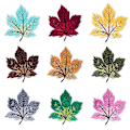 Miniatyrbild 1 av 4: 9 Maple Leaf Broderi Tyg Kläder Byxor Cartoon Patches