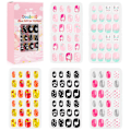 Miniatyrbild 1 av 5: 120 stycken/set Barnsöta lösnaglar Fulltäckande Nail Tips DIY style 2