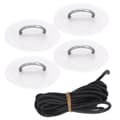 4 st Inflatable Båt Kajak D-Ring Pad Patch Marin Fästspänne med Elastisk Bungee-Snöre (Vit Patch)