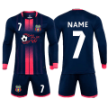 Miniatyrbilde 2 av 7: 1 sett spesialtilpasset fotballdrakt menn gutter fotballtøysett langermet fotballuniform Voksen keepersportsdress for barn treningsdress Red Adult Size M