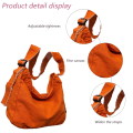 Miniatyrbild 3 av 5: Tvättbar canvasväska, utsliten axelväska, enkel messenger bag Orange