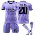 Miniatyrbillede 1 af 2: Ny sæson 2022-2023 Real Madrid fodboldtrøje fodbolddragter VINI JR. 20 Kids 28(150-160CM)