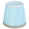Miniatyrbillede 1 af 6: Stofskærm til lysekrone til skrivebord, natbord, soveværelse, stue og kontorbelysning Light blue chiffon
