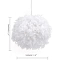 Miniatyrbillede 2 af 2: Fjer lys skærm til loft pendel 30cm Lampe skærm white