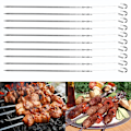 Miniatyrbilde 1 av 6: 10-pakning flate grillspyd i rustfritt stål for BBQ - Perfekt for kabob og kebabgrilling