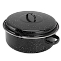 Miniatyrbillede 4 af 6: Husholdnings stegepande med sort plettet finish, non-stick grillgryde med låg, ideel til stegte søde kartofler og kastanjer, 28 cm jernlåg