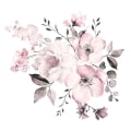 Miniatyrbild 1 av 2: Akvarell Väggdekaler Rosa Blomma Klasar Löv Väggdekaler Blomma Vardagsrum Väggdekaler