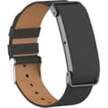 Litchi-läderarmband för Google Fitbit Air, Single Loop premium-läderrem med skjutbar metallram Black