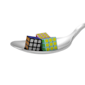 Miniatyrbild 4 av 8: 1cm Rubiks kub miniatyr ultraliten mini 3:e ordning 1cm Rubik's Cube [Sakura Powder]