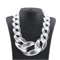 Miniatyrbild 1 av 2: Akryl Chunky Chain Choker Halsband för kvinnor Vit