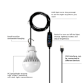 Miniatyrbilde 4 av 6: USB LED-lampe med justerbar lysstyrke for camping, fotturer og nødbruk