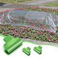 Miniatyrbild 2 av 5: 60 st växthusklämmor, växtklämmor, tunnelbågeklämma Green 16mm