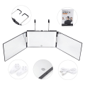 Miniatyrbild 5 av 6: 3Way Mirror Trifold Mirror Self Hairdressing Mirror Hårklippningsverktyg black without Led