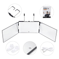 Miniatyrbild 5 av 6: 3Way Mirror Trifold Mirror Self Hairdressing Mirror Hårklippningsverktyg Green with Led