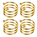 Miniatyrbilde 1 av 6: 8 stk. Elegante Gull Spiral Metall Serviettringer - Rustsikre for Bryllup, Bursdager og Familiesammenkomster