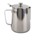 Miniatyrbilde 1 av 8: Melkepitcher i rustfritt stål med lokk for Latte Art - 1000 ml kaffekopp