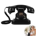 Retro Bluetooth-telefon for bryllupsmottakelsesdekor med trådløs håndsettfunksjon Black 1pcs