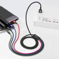 Miniatyrbillede 4 af 5: BASEUS Rapid Series 4 i 1 USB-kabel iP 2 x Type C Micro USB Data Sync-kabel Opladningskabel til iPhon[dt]