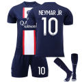 Miniatyrbillede 1 af 2: Paris 22/23 Neymar Jr fodboldtrøje T-shirts Shorts sæt til børn Blue/White 26（10-11Years）