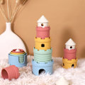 Miniatyrbillede 3 af 5: Spædbarn og småbørn pædagogisk farvegenkendelse stabling legetøjssæt Castle Jenga