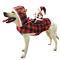 Miniatyrbild 5 av 8: Juldräkter för husdjur Tomte Riddräkt Renväxlare Juldräkter för husdjur Red and black XL chest size adjustable 64-80cm