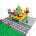 Miniatyrbillede 3 af 5: Byggemurstens bundplader, 6-pack byggebase kompatibel med Duplo, Mega og andre større mærke mursten i større størrelse, byggefodplade i blåt, grå Style 2