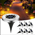 Miniatyrbillede 1 af 5: Udendørs belysning - Jordspots - 8 LED - Solceller - (2-Pack)