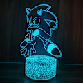 Miniatyrbild 1 av 4: Sonic Series 3D Light LED Nattlampa Sängbordslampa White base: colorful controller LBE-SNK-06